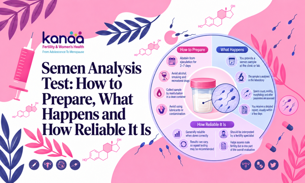Semen Analysis Test: How to Prepare, What Happens and How Reliable It Is - Kanaa Fertility banner